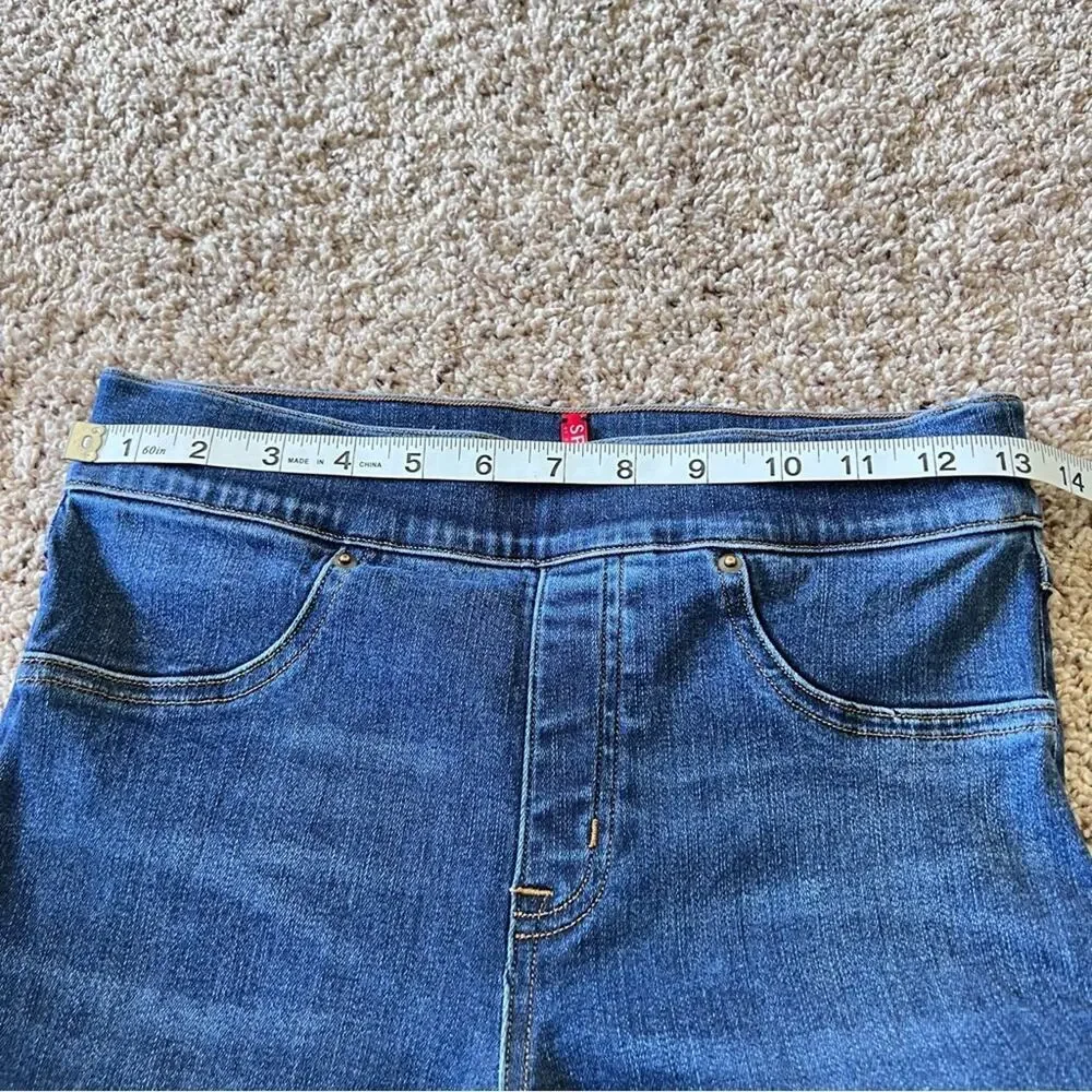 Spanx Distressed‎ Denim High Rise Elastic Waist Jeggings Stretch Slimming